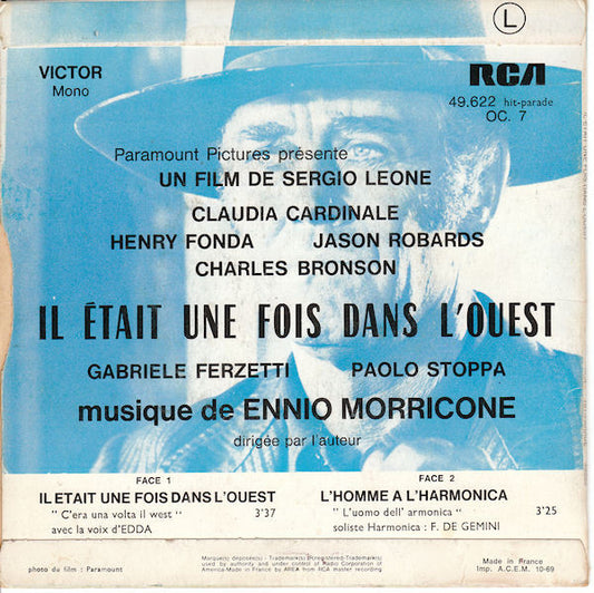 Ennio Morricone : Il Était Une Fois Dans L'Ouest (7", Single, Mono)