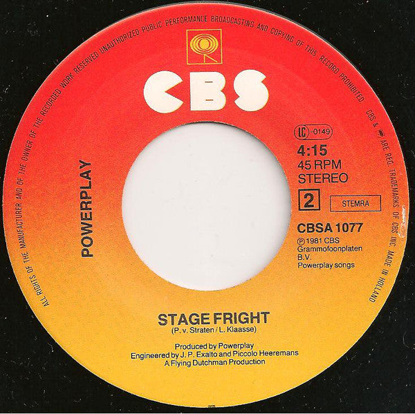 Powerplay (4) : Love Can Break Your Heart / Stage Fright (7", Single)