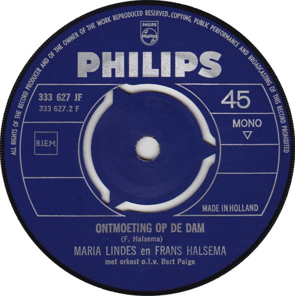 Frans Halsema / Frans Halsema _ Maria Lindes : De Laatste Tango / Ontmoeting Op De Dam (7", Single, Mono)