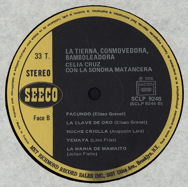 Celia Cruz Con La Sonora Matancera : La Tierna, Conmovedora, Bamboleadora (LP, RE)