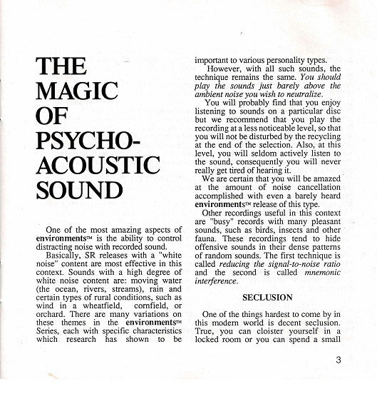 No Artist : Environments (The Music Of The Future Isn't Music - Dawn & Dusk At New Hope, PA. - 3) (CD, RE, S/Edition)