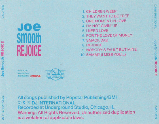 Joe Smooth : Rejoice (CD, Album)