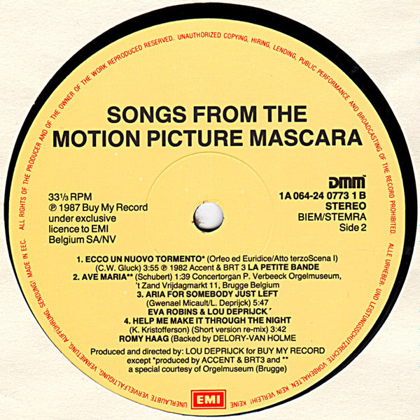 Various : Songs From The Motion Picture Mascara (LP, Album)