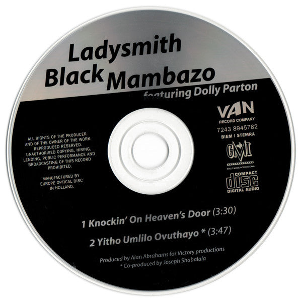 Ladysmith Black Mambazo Featuring Dolly Parton : Knockin' On Heaven's Door (CD, Single)