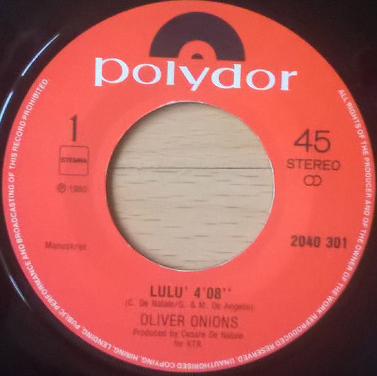 Oliver Onions : Lulu' (7", Single)