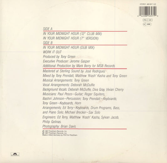 Cindy Valentine : In Your Midnight Hour (12")