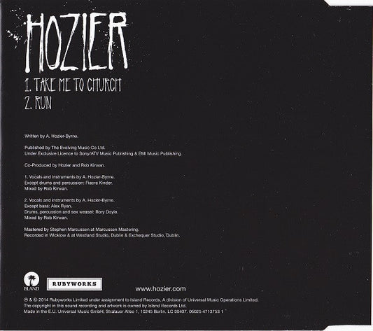 Hozier : Take Me To Church (CD, Single)