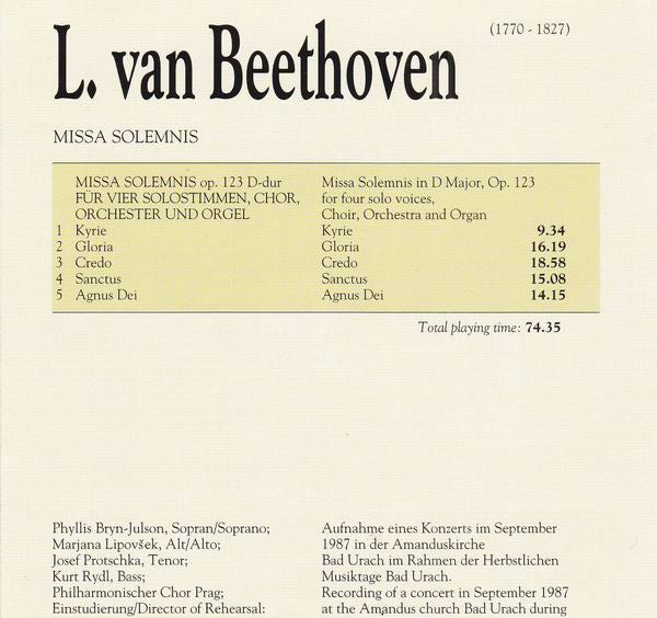Ludwig van Beethoven : Missa Solemnis (CD, Album)