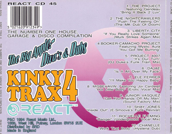 Various : Kinky Trax 4 "The Big Apple: Diva's & Dubs" (CD, Comp)