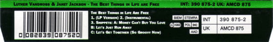 Luther Vandross And Janet Jackson With Special Guests Bell Biv Devoe And Ralph Tresvant : The Best Things In Life Are Free (CD, Single)