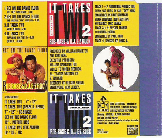 Rob Base & DJ E-Z Rock : Get On The Dance Floor / It Takes Two (CD, Single)