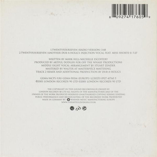 Artful Dodger Featuring Melanie Blatt : Twentyfourseven (CD, Single)