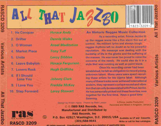 Various : All That Jazzbo: An Historic Reggae Music Collection (CD, Album, Comp)