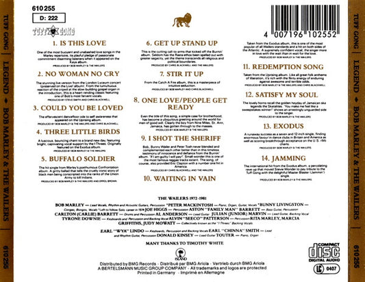 Bob Marley & The Wailers : Legend (The Best Of Bob Marley And The Wailers) (CD, Comp, RE, RM)