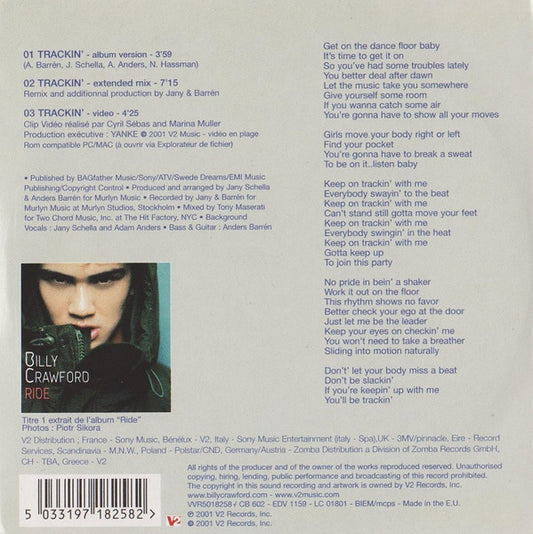 Billy Crawford : Trackin' (CD, Single, Enh)
