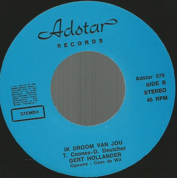 Gert Hollander : Waar Kan Ik Je Vinden (7", Single)