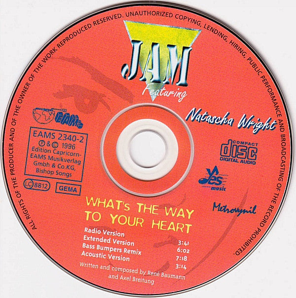 Jam (3) Featuring Natascha Wright : What's The Way To Your Heart (CD, Maxi)