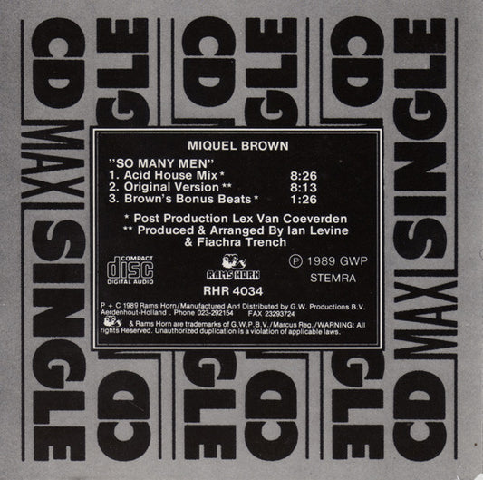 Miquel Brown : So Many Men (Remix) (CD, Maxi)