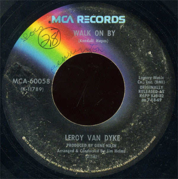 Leroy Van Dyke : Walk On By / Auctioneer (7", Single, RE)