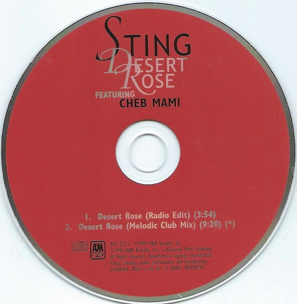 Sting Featuring Cheb Mami : Desert Rose (CD, Single)