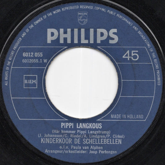 De Schellebellen o.l.v. Paula van Alphen : Pippi Langkous (7", Single)
