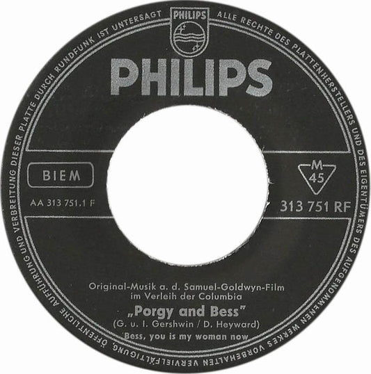 George Gershwin, DuBose Heyward, Ira Gershwin : An Original Sound Track Recording - The Samuel Goldwyn Motion Picture Production Of Porgy And Bess (7", Single)