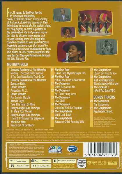 Various : Motown Gold On The Ed Sullivan Show (DVD-V, Comp, PAL)