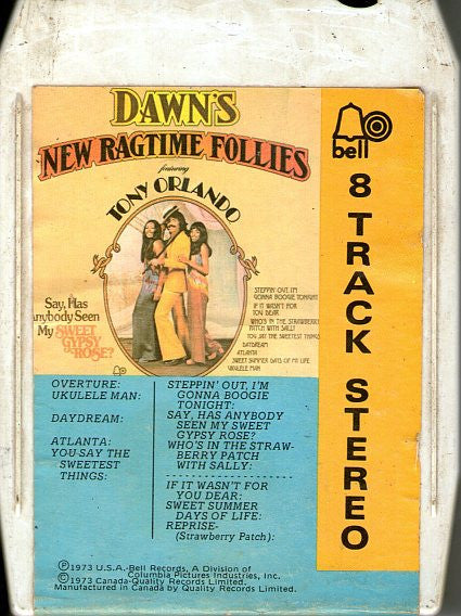 Dawn (5) Featuring Tony Orlando : Dawn's New Ragtime Follies (8-Trk, Album)