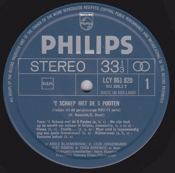 Adèle Bloemendaal, Leen Jongewaard, Piet Römer : Liedjes Uit 't Schaep Met De 5 Pooten (LP, Album)