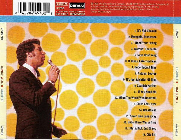 Tom Jones : Classic Tom Jones (CD, Comp, RM)