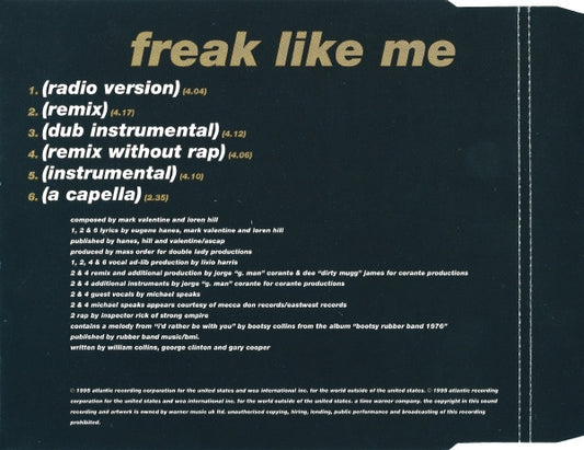 Adina Howard : Freak Like Me (CD, Single)