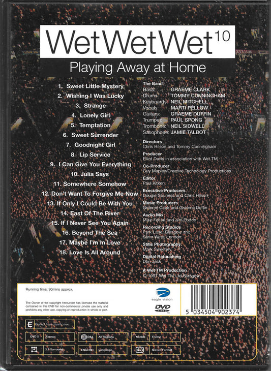 Wet Wet Wet : 10 Playing Away At Home (Live At Celtic Park, Glasgow, 7th September 1997) (DVD-V, PAL)