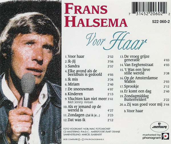 Frans Halsema : Voor Haar (Zijn 20 Allermooiste Liedjes) (CD, Comp)