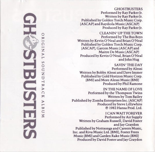 Various : Ghostbusters (Original Soundtrack Album) (CD, Album, RE)