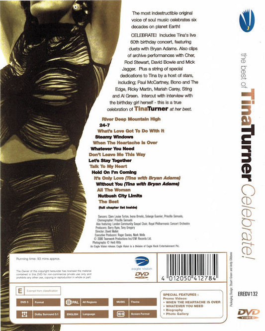 Tina Turner : Celebrate! (The Best Of) Tina Turner (DVD-V, Multichannel, PAL, 5.1)