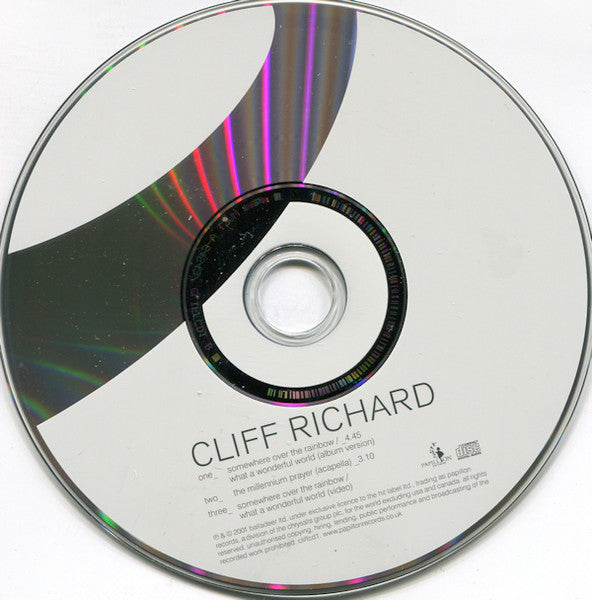 Cliff Richard : Somewhere Over The Rainbow / What A Wonderful World (CD, Single, Enh)