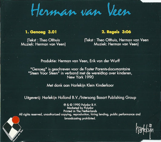 Herman van Veen : Genoeg (CD, Single)