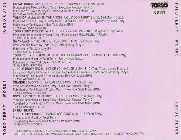 Todd Terry : Works (CD, Comp)
