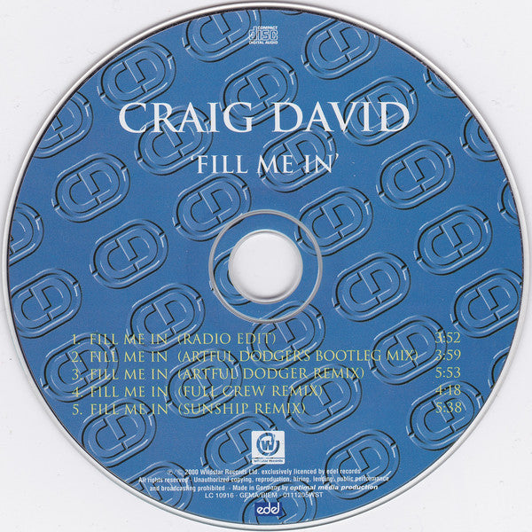 Craig David : Fill Me In (CD, Maxi)