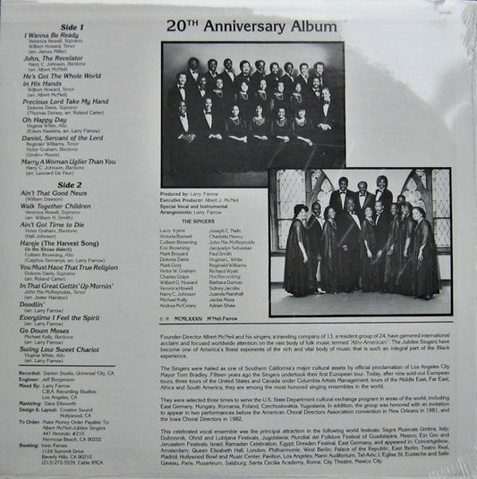 The Los Angeles Jubilee Singers : 20th Anniversary Album (LP, Album)