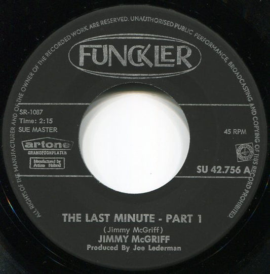Jimmy McGriff : The Last Minute Parts 1 & 2 (7", Single, Bla)