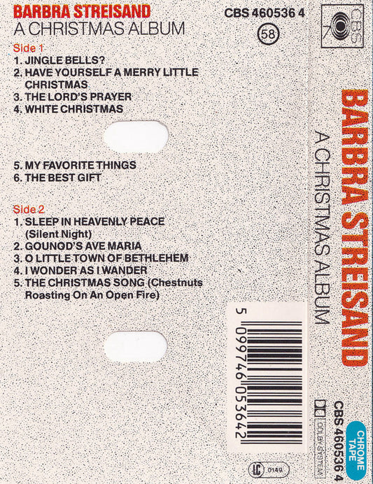 Barbra Streisand : A Christmas Album (Cass, Album)
