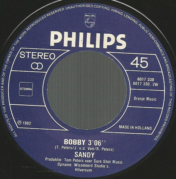 Sandy (8) : Wees Niet Bang Voor Rock En Roll (7", Single)