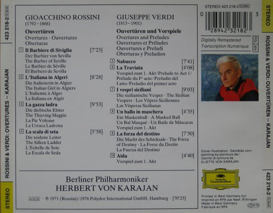 Gioacchino Rossini / Giuseppe Verdi : Herbert von Karajan, Berliner Philharmoniker : Ouvertüren (CD, Comp, RM)