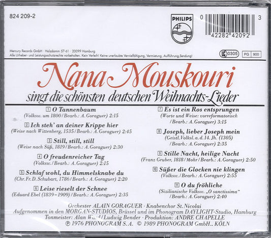 Nana Mouskouri : Nana Mouskouri Singt Die Schönsten Deutschen Weihnachtslieder (CD, Album, RE)