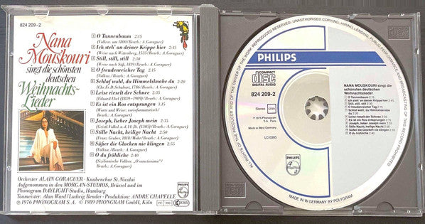 Nana Mouskouri : Nana Mouskouri Singt Die Schönsten Deutschen Weihnachtslieder (CD, Album, RE)