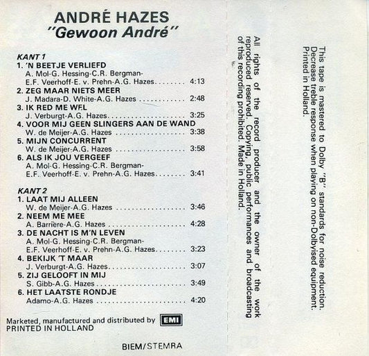 André Hazes : Gewoon André (Cass, Album)