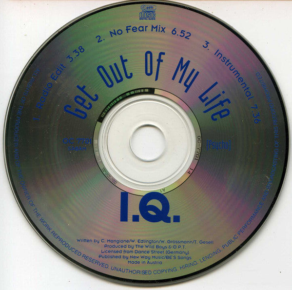 I.Q. (2) : Get Out Of My Life (Psycho) (CD, Maxi)