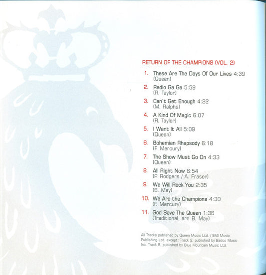 Queen + Paul Rodgers : Return Of The Champions Vol.1 (CD, Album, RE, RM, Dig)