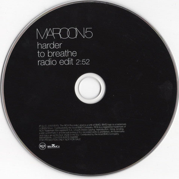 Maroon 5 : Harder To Breathe (CD, Single, Promo, Car)